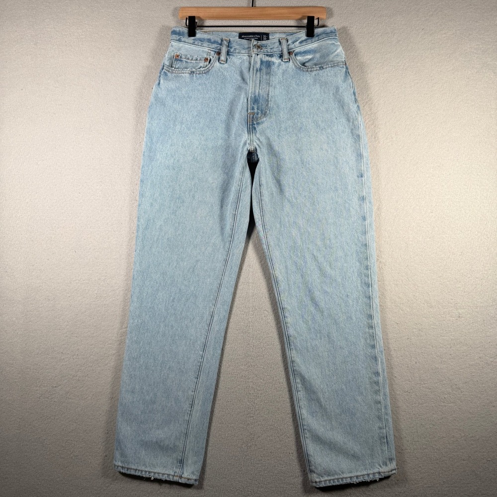 Abercrombie & Fitch Mens Authentic Rigid Denim Loose Jeans Light Wash 31x32